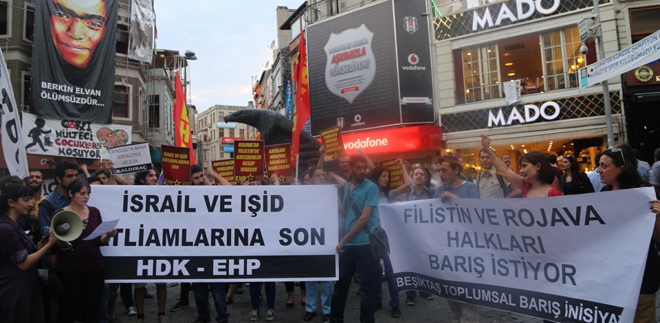Beşiktaş'ta Kobane ve Filistin'de yapılan saldırılar kınandı