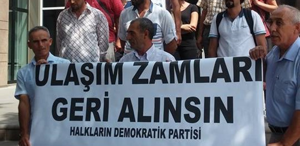 Eskişehir'de HDP'liler ulaşım zamlarını protesto etti 