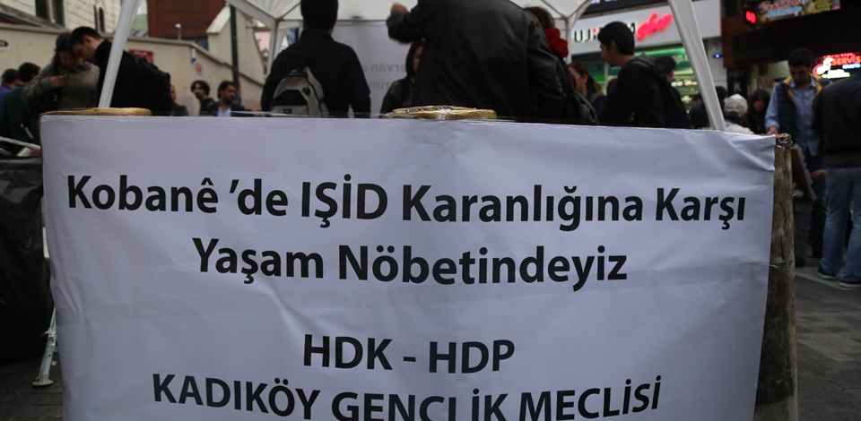 HDK ve HDP'li gençlerden Kobane için yaşam nöbet çadırı
