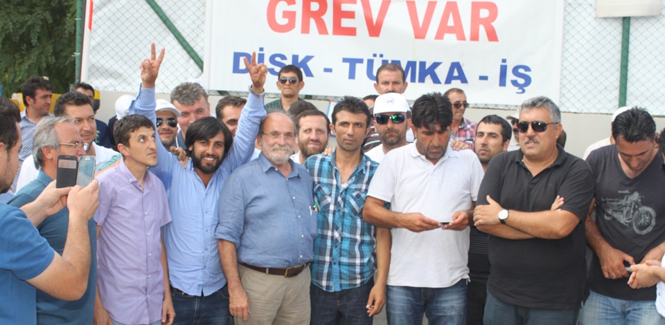 HDP Onursal Başkanı ve Milletvekili Kürkçü'den grevdeki işçilere destek ziyareti