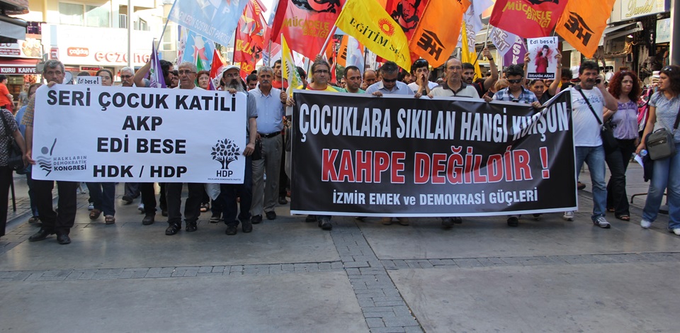 İbrahim Aras'ın katledilmesi İzmir'de HDP çağrısıyla protesto edildi