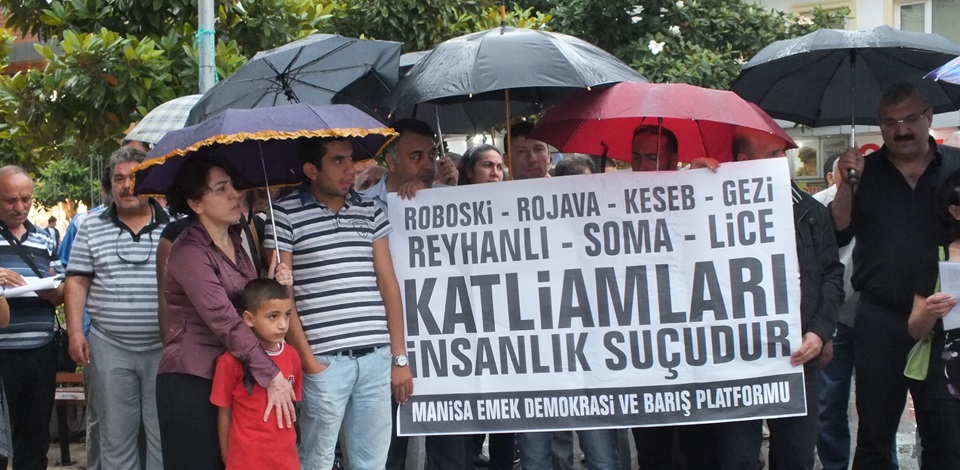 Manisa'da Lice katliamını kınamak için basın açıklaması düzenlendi
