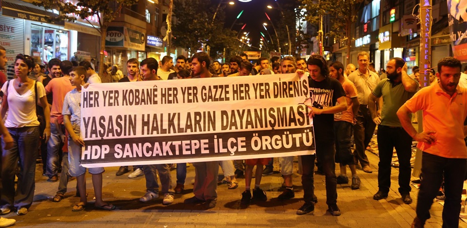 Sancaktepe'de Kobane ve Filistin için yürüyüş