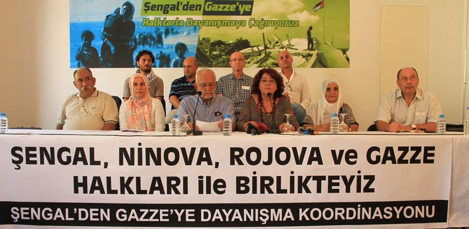 Şengal'dan Gazze'ye Dayanışma Koordinasyonu basın toplantısı düzenledi
