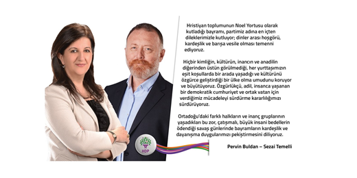 Buldan ve Temelli'nin Noel mesajı